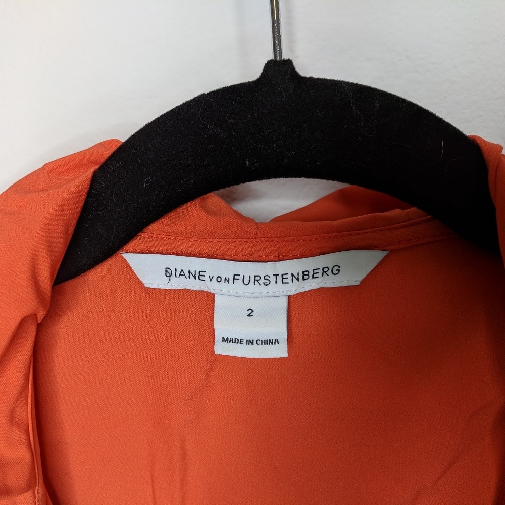 Diane von Furstenberg Bethania Wrap Dress Orange 2 - Picture 5 of 5